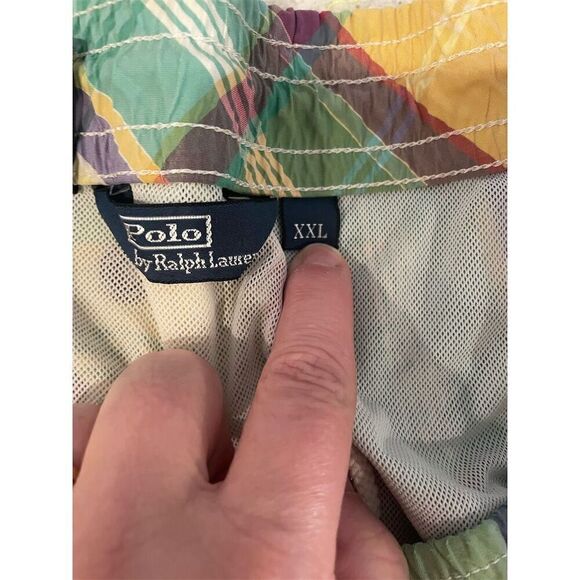 Polo Ralph Lauren Men's Plaid Swim Trunks XXL Multicolor Mesh Lining Back Pocket - Picture 7 of 9